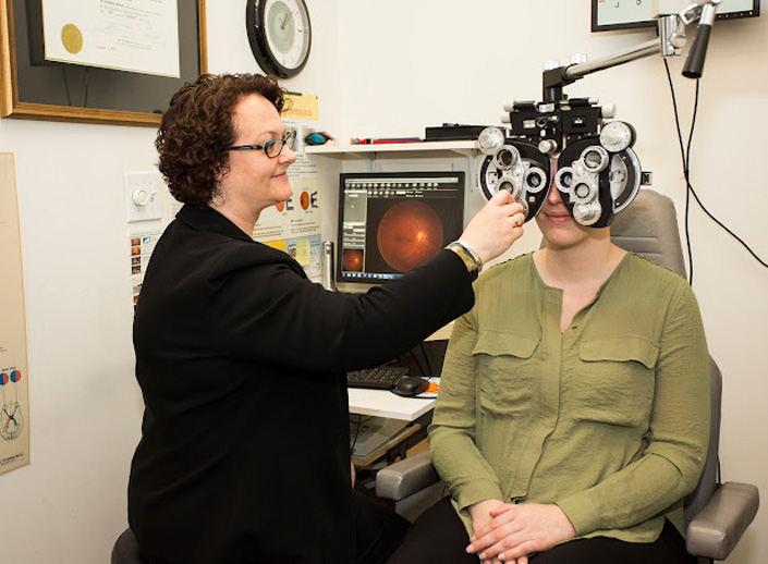 exam with optometrist